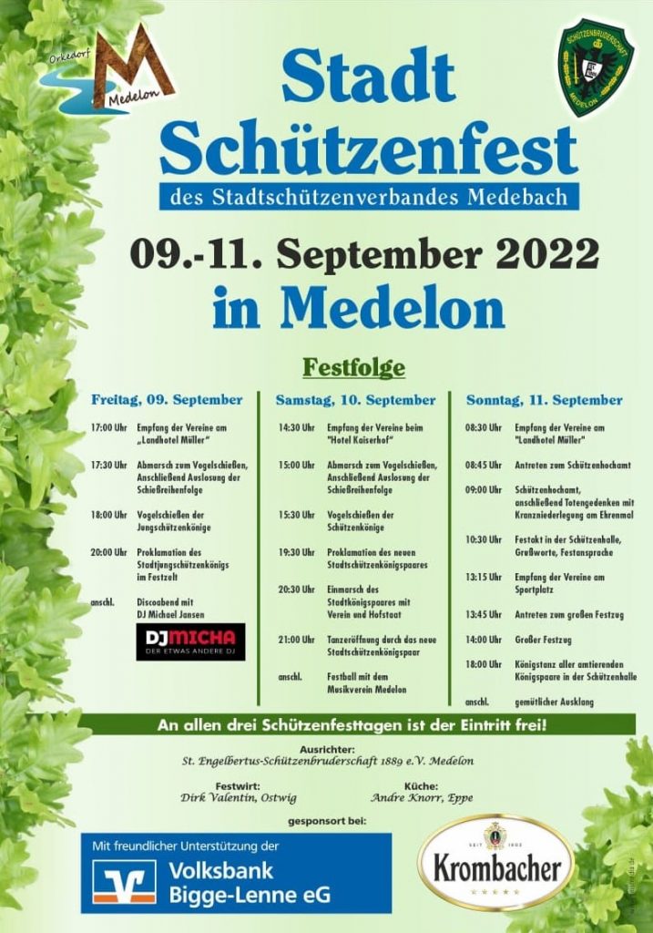 Plakat Stadtschützenfest 2022